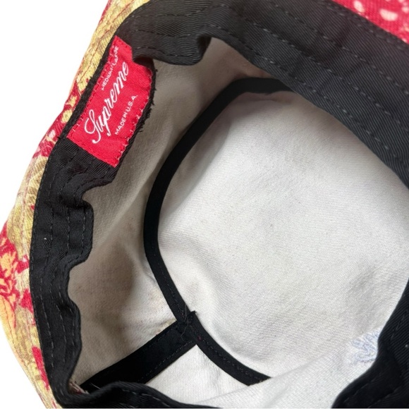 Supreme Zip Twill Crusher Floral Bucket Hat SS18 Red Medium Large - Picture 9 of 12